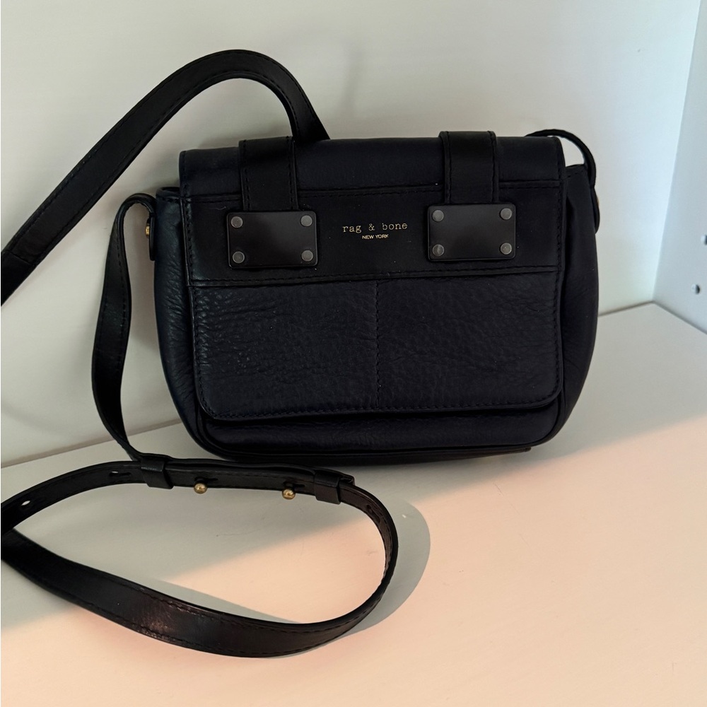 Rag & Bone Black Leather Camera Crossbody Bag